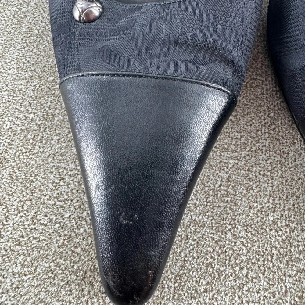 Chanel Travel Line Mules Canvas & Leather Pumps EUR 39 US 8.5